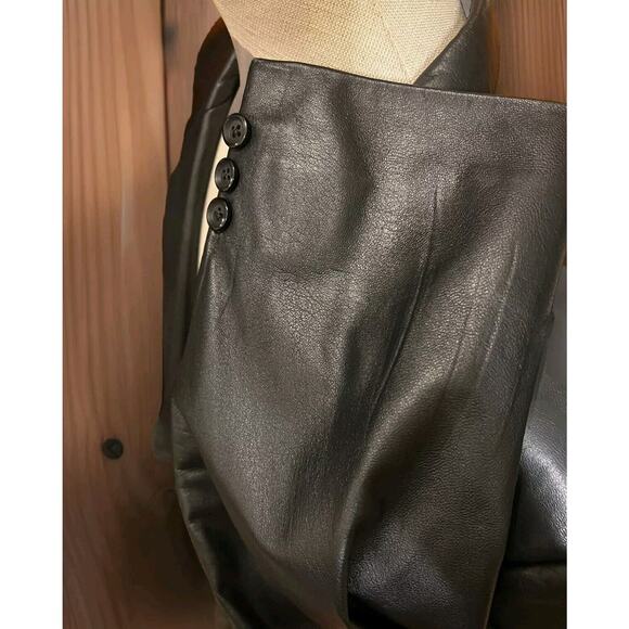 Creations De Cuir Andre Leather Garments Vintage Black Coat Size 50 Men’s - Picture 2 of 9